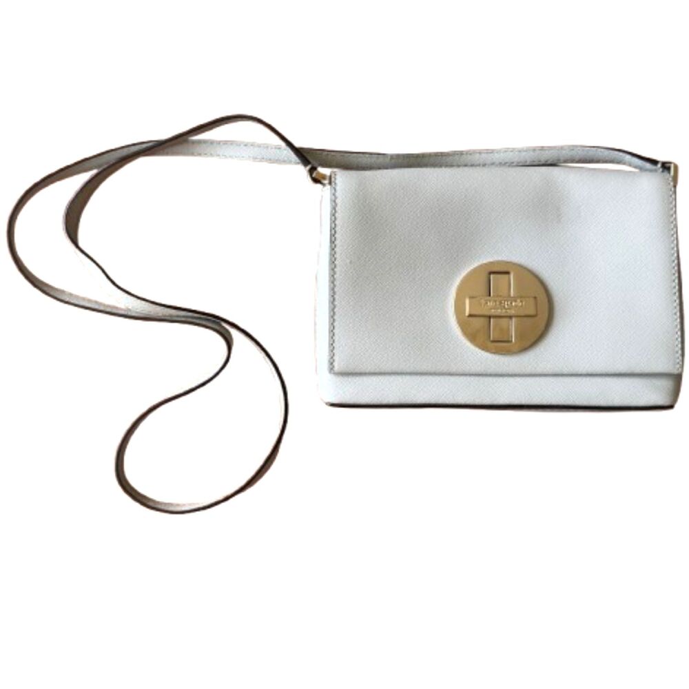Kate Spade New York Newbury Lane Sally Crossbody Bag Gray Saffiano Leather